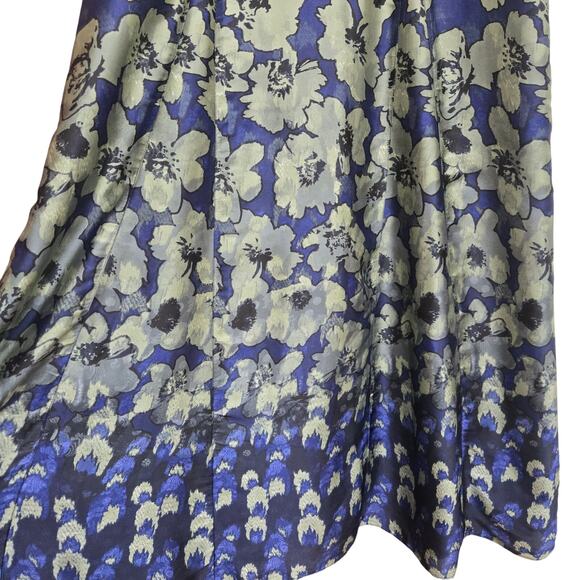 Banana Republic Dark Cottage Whimsigoth Empire Waist Satin Floral Maxi Dress 14 - Picture 4 of 11